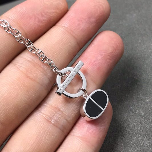 [⭐Novea]CHAINE VERSO BLACK CERAMIC  NECKLACE