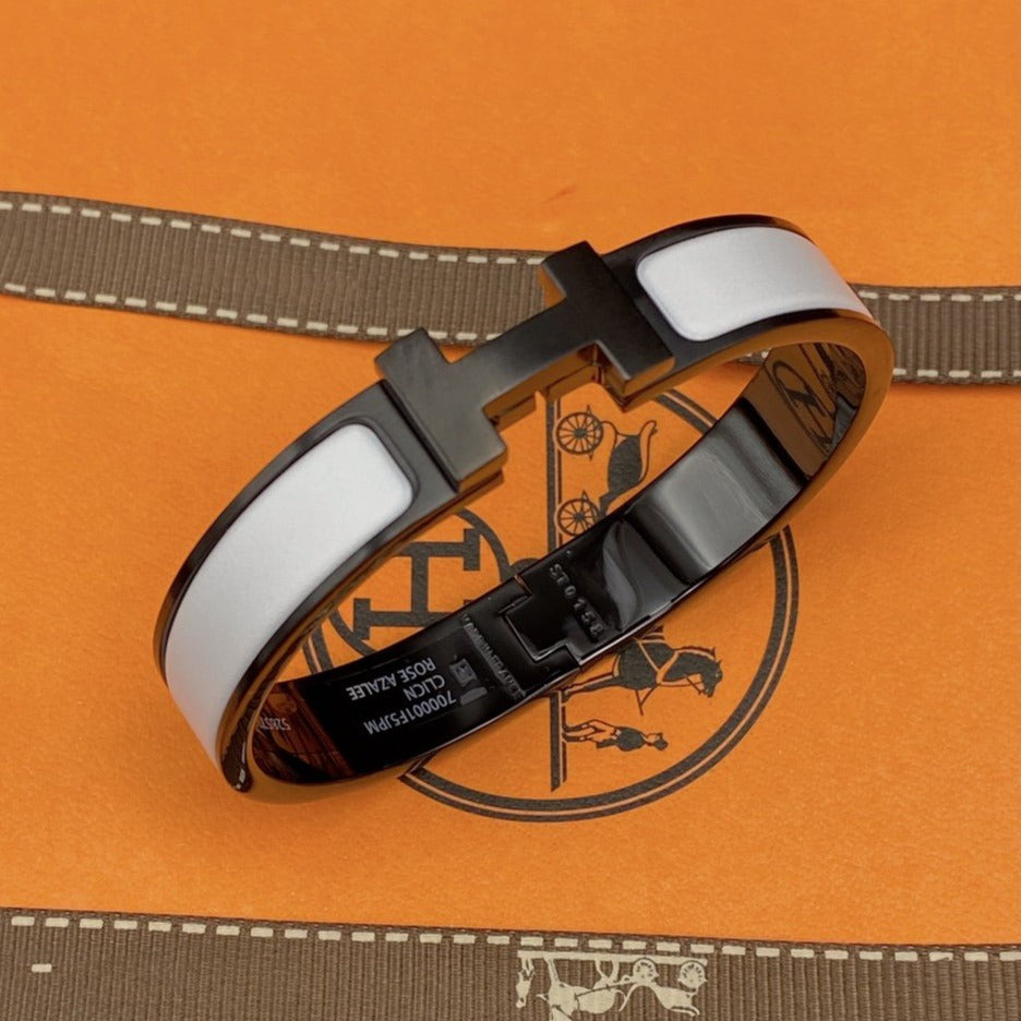 [⭐Novea]H BRACELET 12MM BLACK WHITE CERAMIC