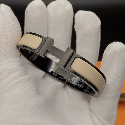 [⭐Novea]H BRACELET 12MM BLACK BEIGE CERAMIC