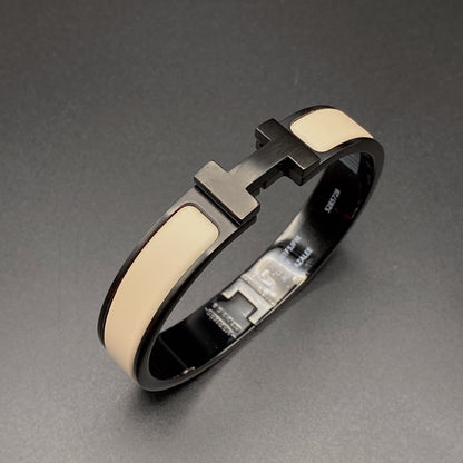 [⭐Novea]H BRACELET 12MM BLACK BEIGE CERAMIC