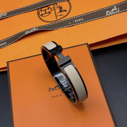 [⭐Novea]H BRACELET 12MM BLACK BEIGE CERAMIC
