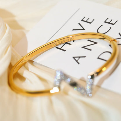 [⭐Novea]VOLTE UPSITE DOWN GOLD DIAMOND BRACELET