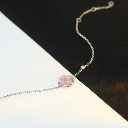 [⭐Novea]SUN MOTIF PINK MOP SILVER BRACELET