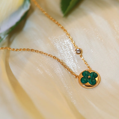 [⭐Novea]SUN PEDANT PINK GOLD 1 DIAMOND NECKLACE