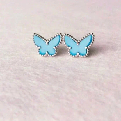 [⭐Novea]BUTTERFLY TURQUOISE EARRINGS SILVER