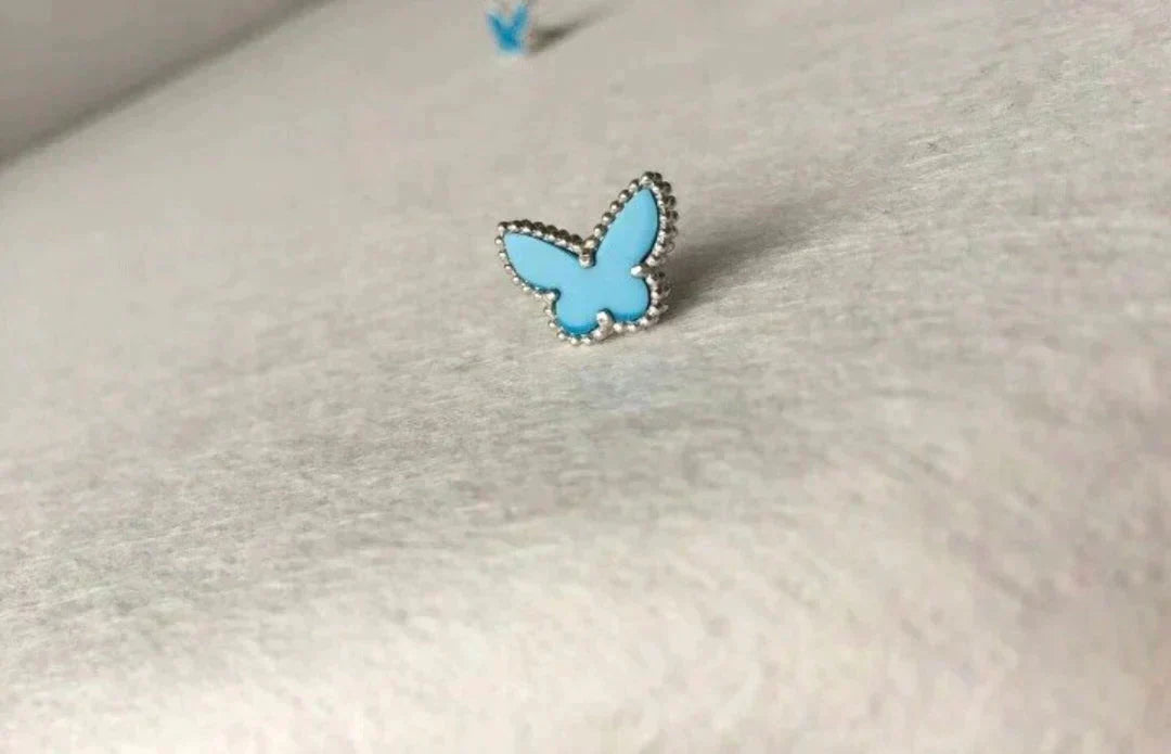 [⭐Novea]BUTTERFLY TURQUOISE EARRINGS SILVER