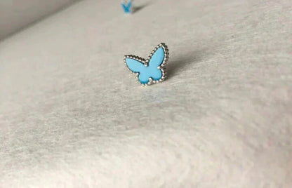 [⭐Novea]BUTTERFLY TURQUOISE EARRINGS SILVER
