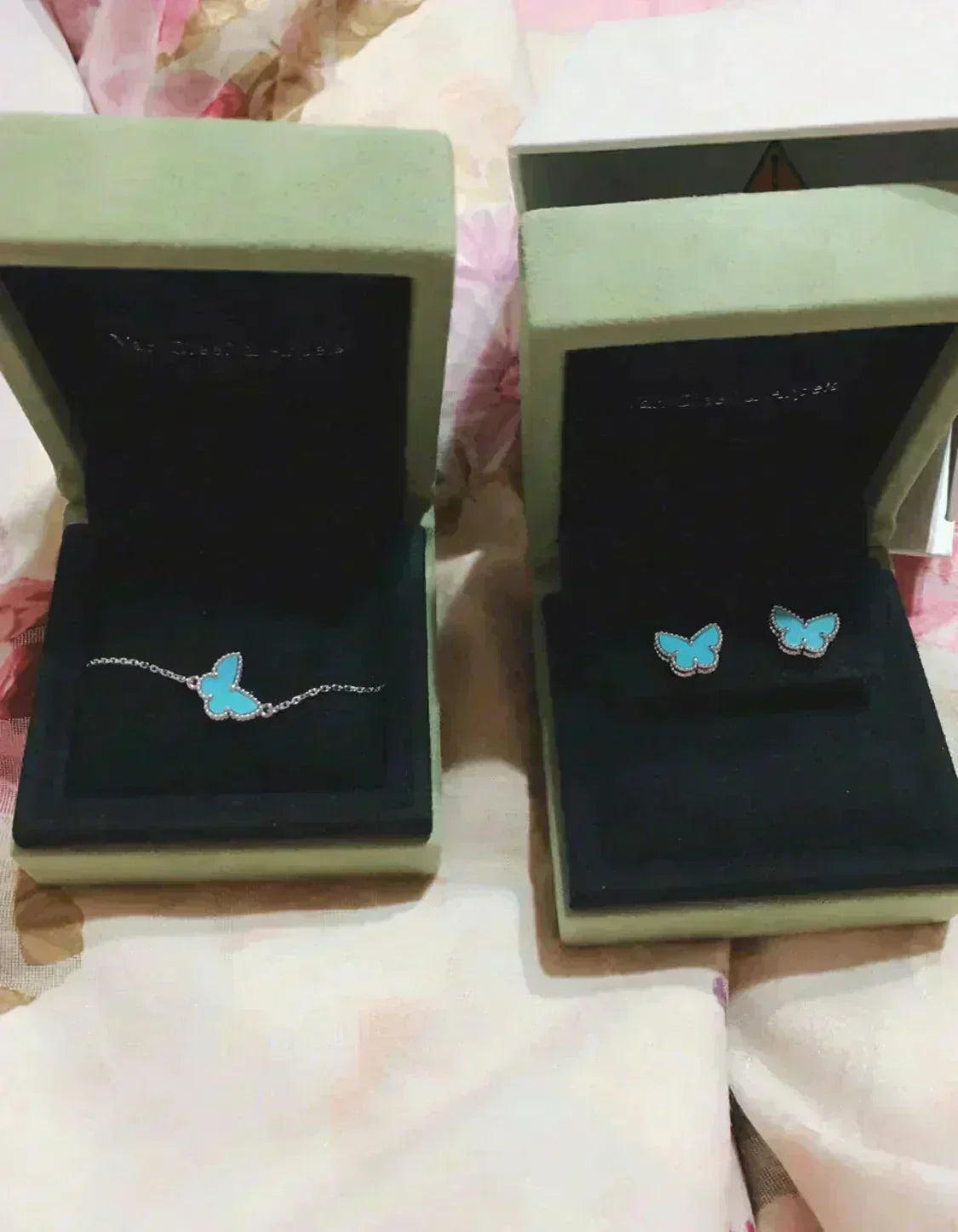 [⭐Novea]BUTTERFLY TURQUOISE EARRINGS SILVER
