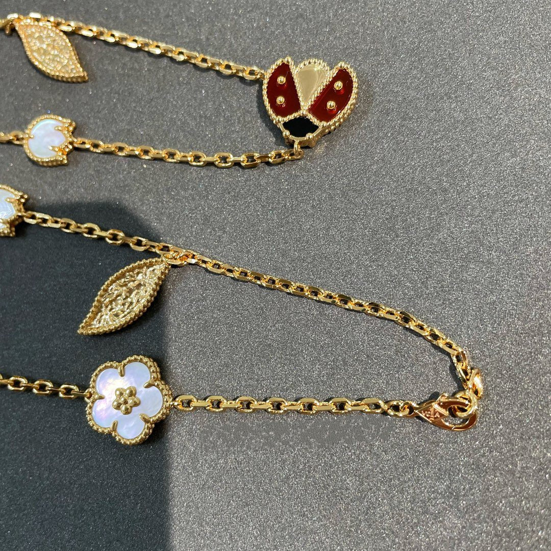 [⭐Novea]LUCKY SPRING 15 MOTIFS GOLD NECKLACE