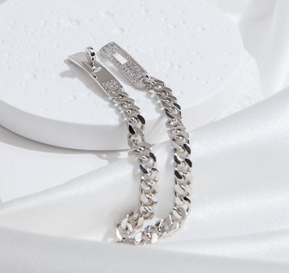 [⭐Novea]KELLY CHAIN SILVER DIAMOND BRACELET