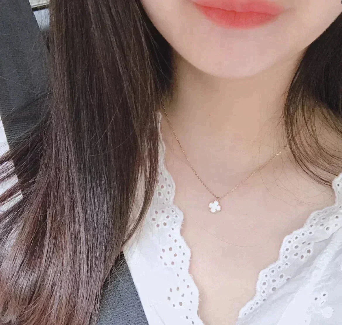 [⭐Novea]CLOVER MINI 9.5MM WHITE MOTHER-OF-PEARL NECKLACE