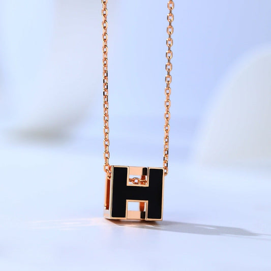 [⭐Novea]H CAGE PINK GOLD NECKLACE