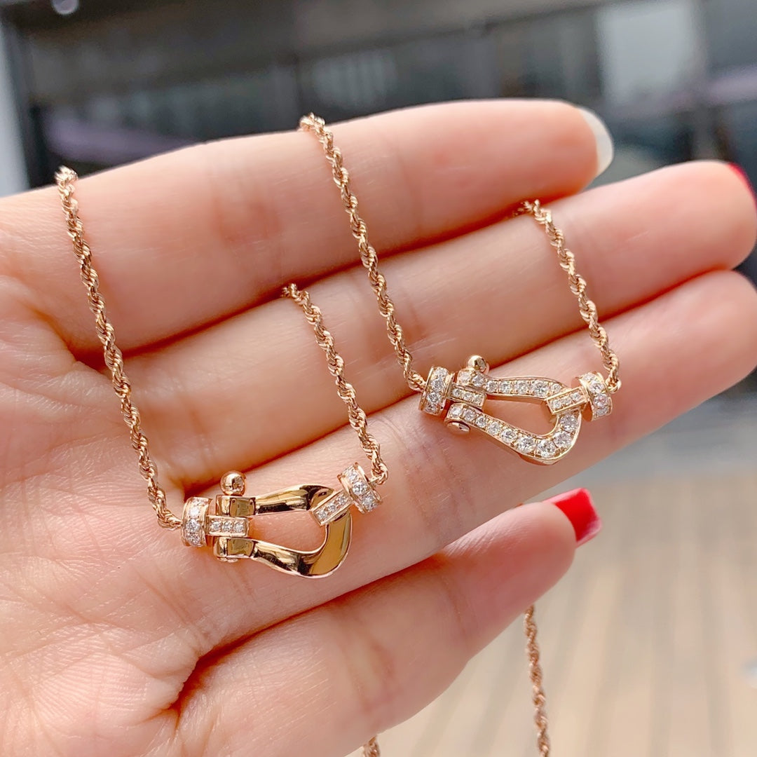 [⭐Novea]FORCE 10 PINK GOLD DIAMOND NECKLACE