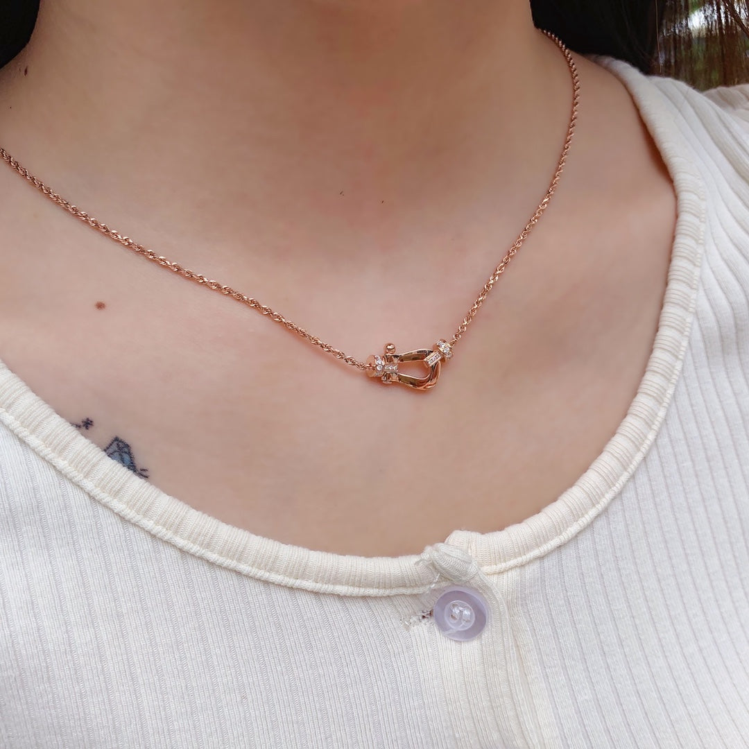 [⭐Novea]FORCE 10 PINK GOLD DIAMOND NECKLACE