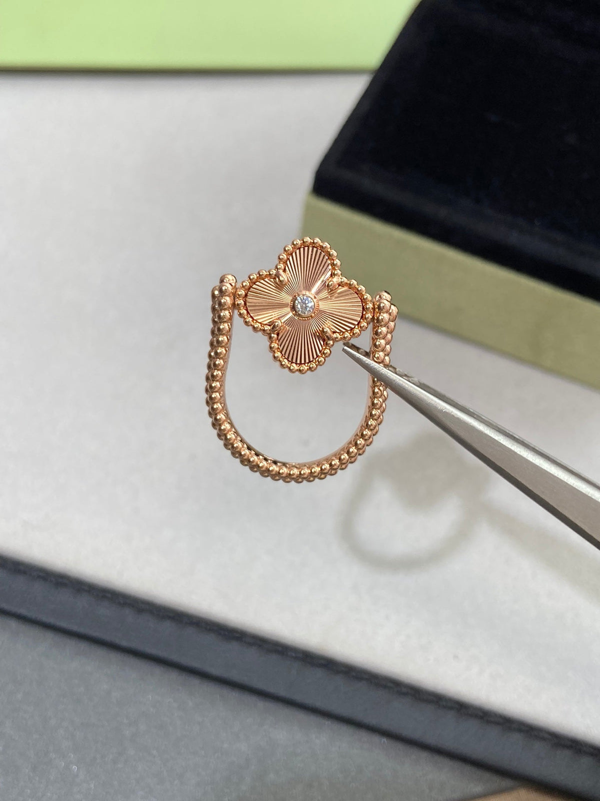 [⭐Novea]CLOVER RIVERSIBLE ROSE GOLD RING