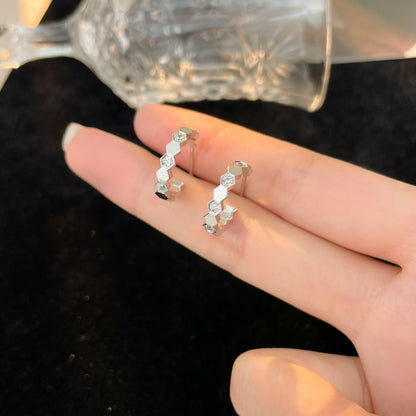 [⭐Novea]BEE LOVE DIAMOND HOOP EARRINGS
