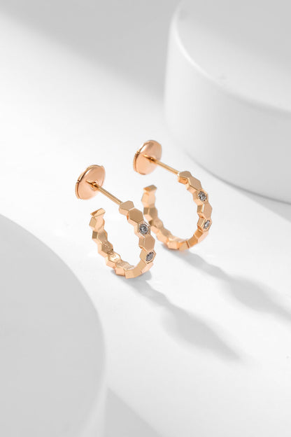 [⭐Novea]BEE LOVE DIAMOND HOOP EARRINGS