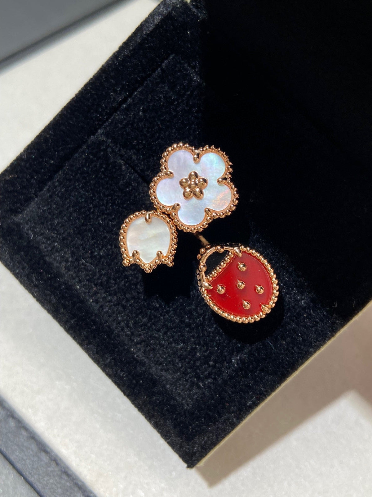 [⭐Novea]LUCKY 3 MOTIF ROSE GOLD RING