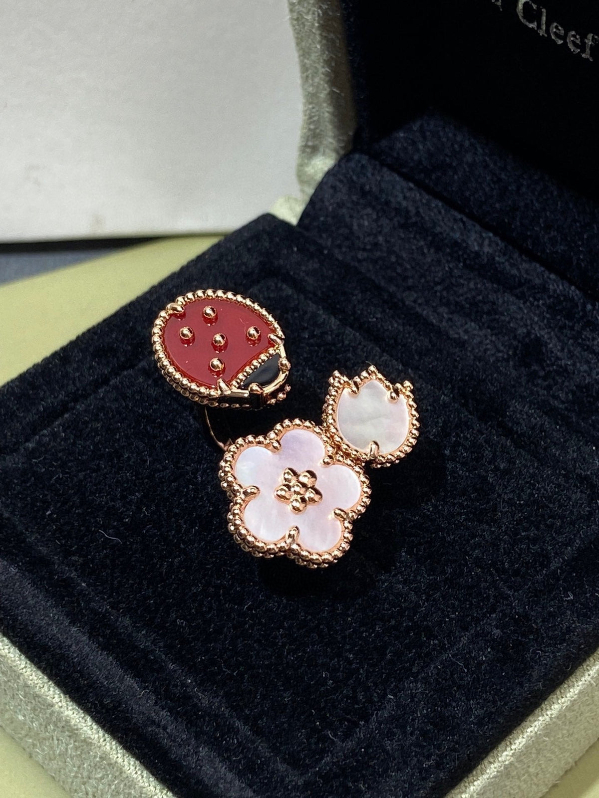 [⭐Novea]LUCKY 3 MOTIF ROSE GOLD RING