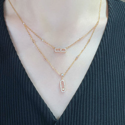 [⭐Novea]MOVE 2 ROW DIAMOND NECKLACE