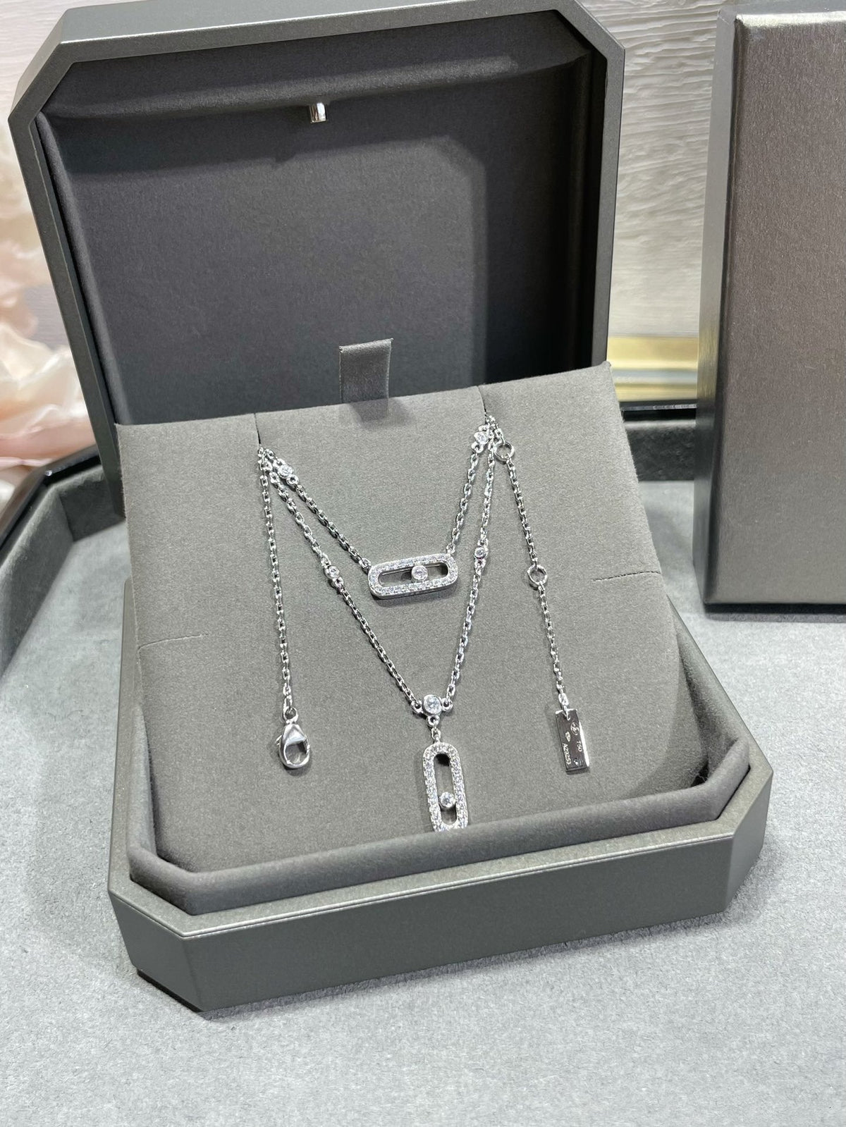 [⭐Novea]MOVE 2 ROW DIAMOND NECKLACE