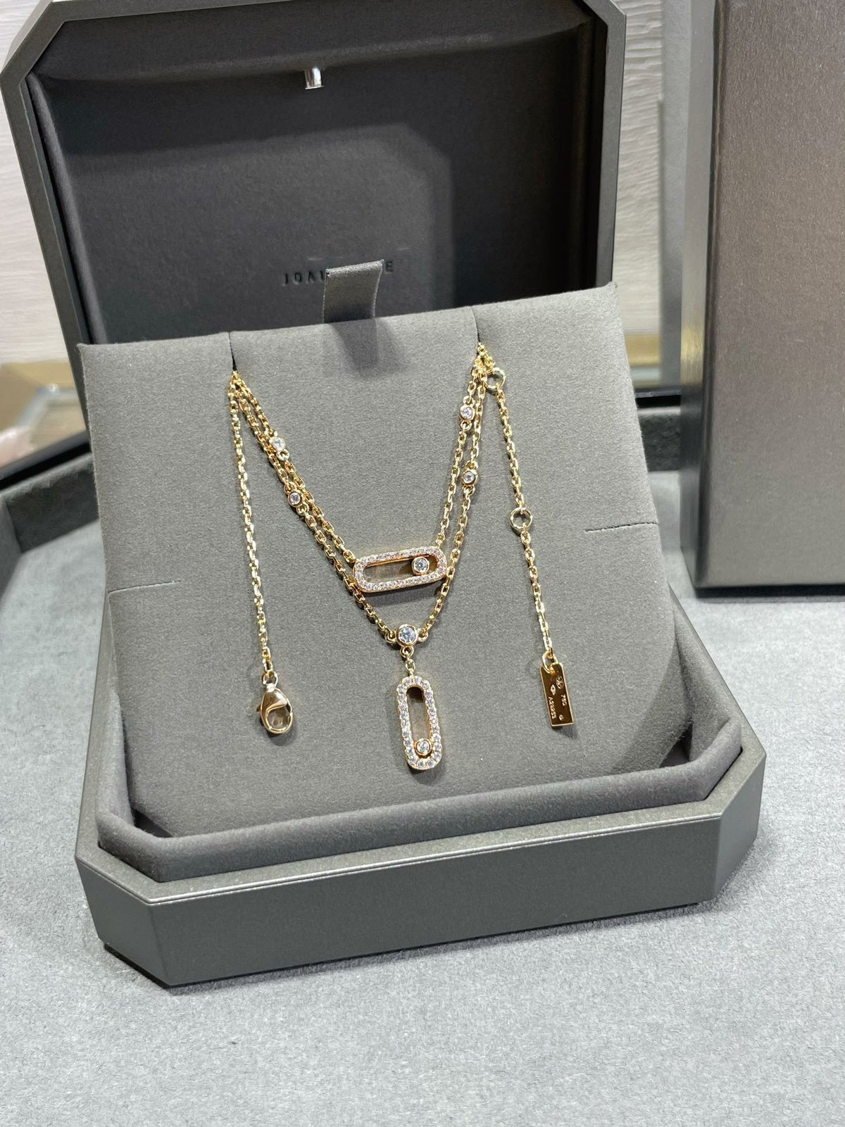 [⭐Novea]MOVE 2 ROW DIAMOND NECKLACE