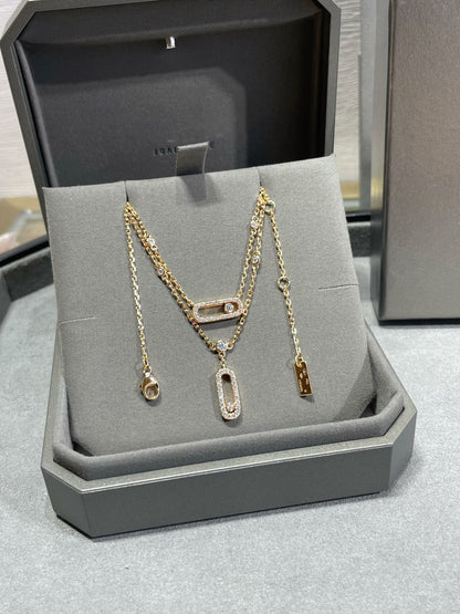 [⭐Novea]MOVE 2 ROW DIAMOND NECKLACE