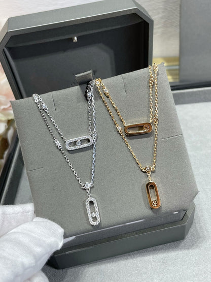 [⭐Novea]MOVE 2 ROW DIAMOND NECKLACE