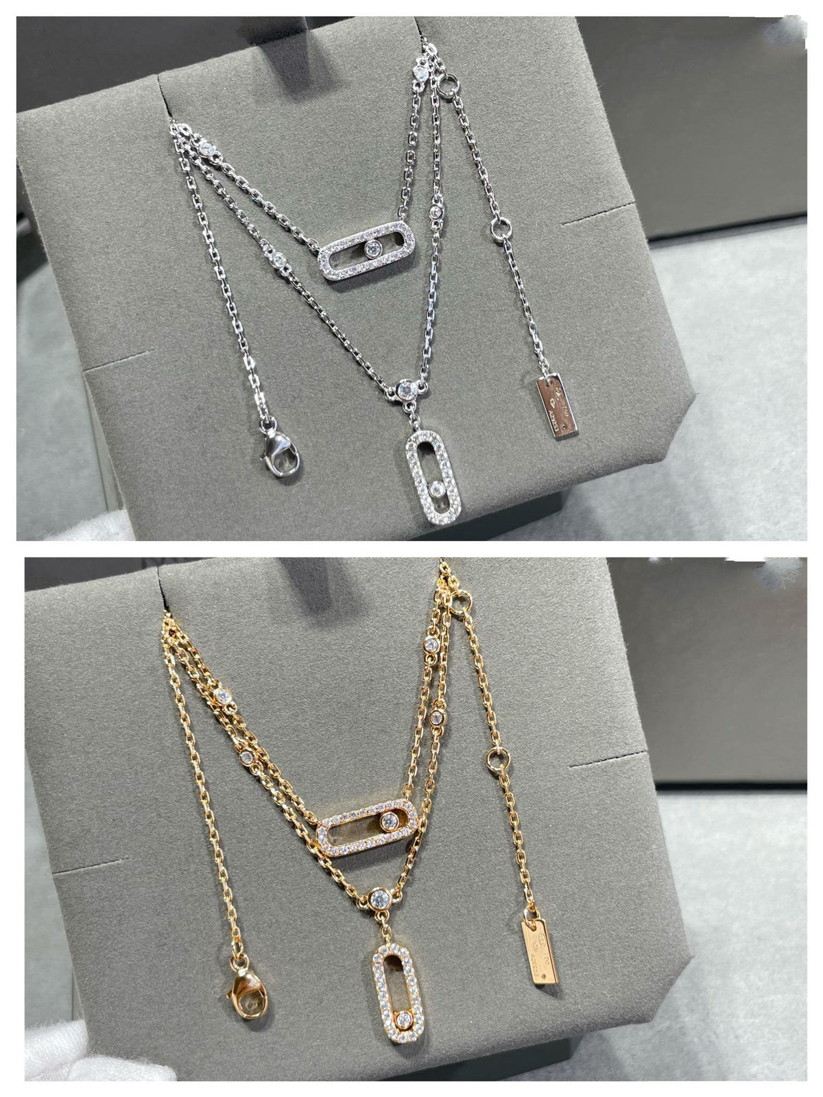 [⭐Novea]MOVE 2 ROW DIAMOND NECKLACE