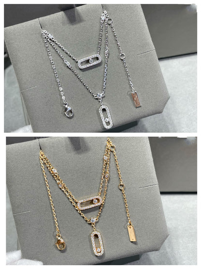 [⭐Novea]MOVE 2 ROW DIAMOND NECKLACE