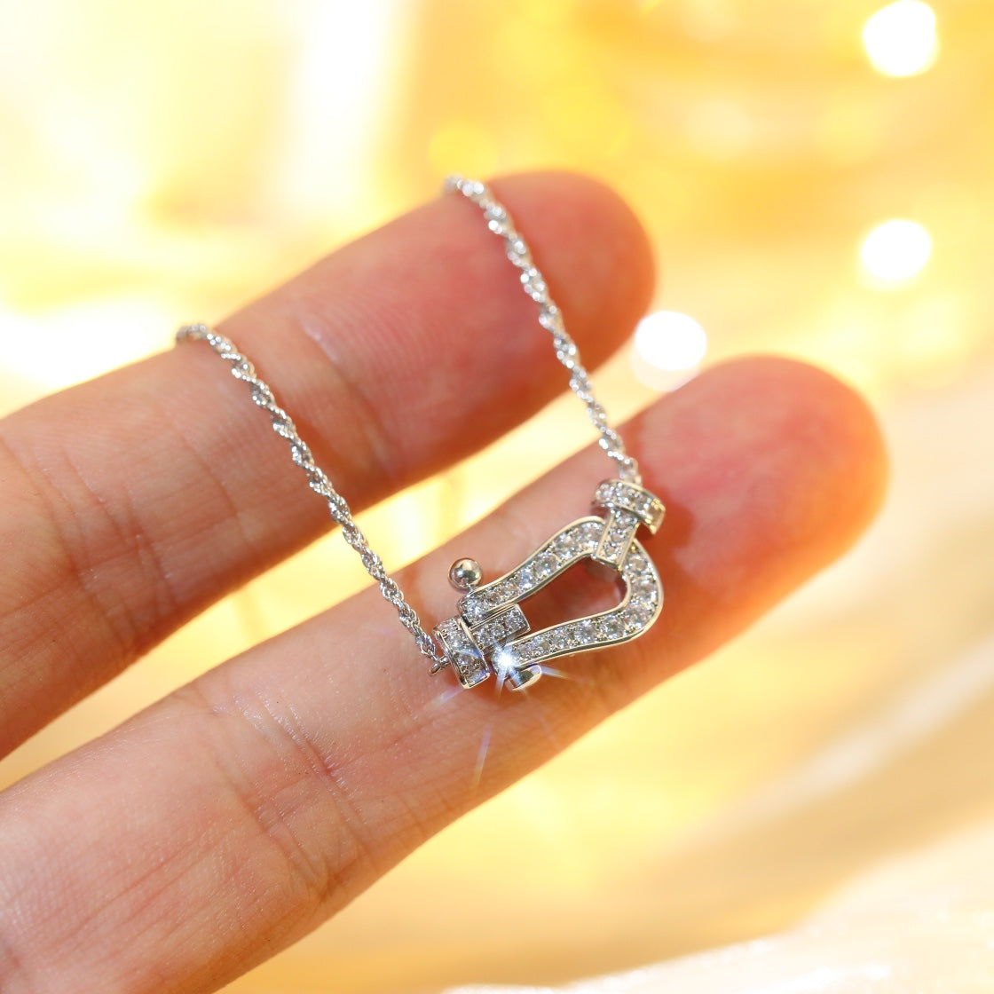 [⭐Novea]FORCE 10 DIAMOND SILVER NECKLACE MINI MODEL