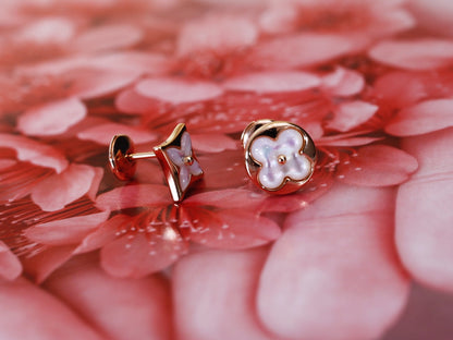 [⭐Novea]STAR AND SUN PINK GOLD MOP STUD EARRINGS