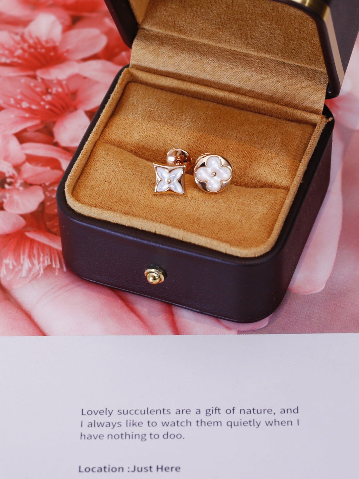 [⭐Novea]STAR AND SUN PINK GOLD MOP STUD EARRINGS