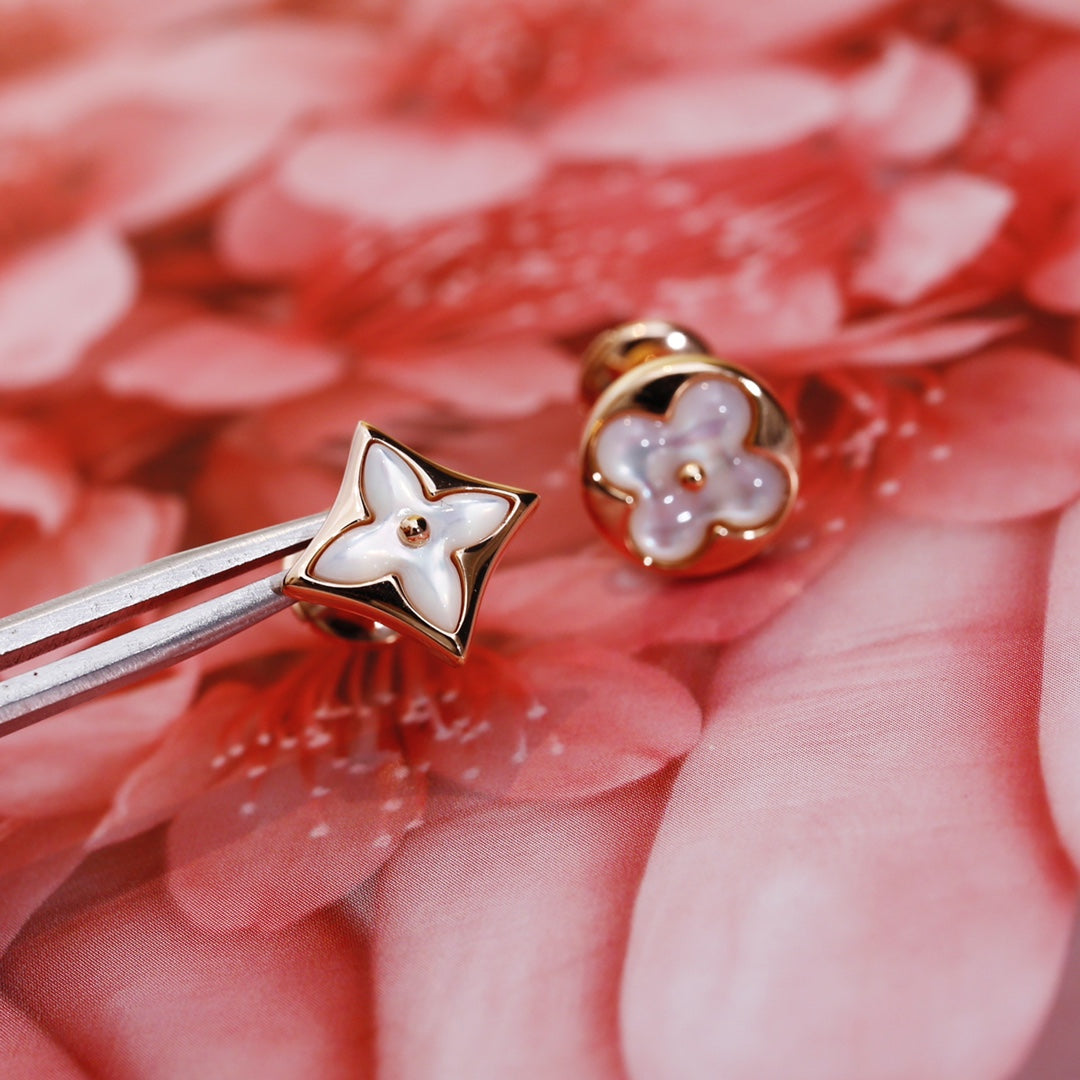 [⭐Novea]STAR AND SUN PINK GOLD MOP STUD EARRINGS