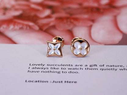 [⭐Novea]STAR AND SUN PINK GOLD MOP STUD EARRINGS