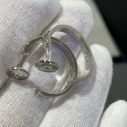 [⭐Novea]LOVE DIAMOND SILVER HOOP EARRINGS