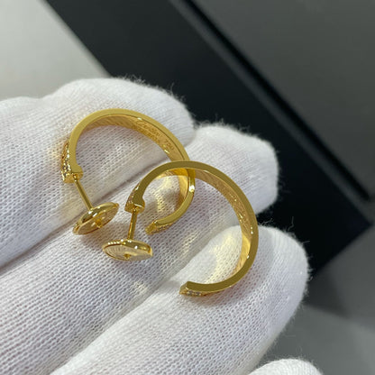 [⭐Novea]LOVE DIAMOND GOLD HOOP EARRINGS