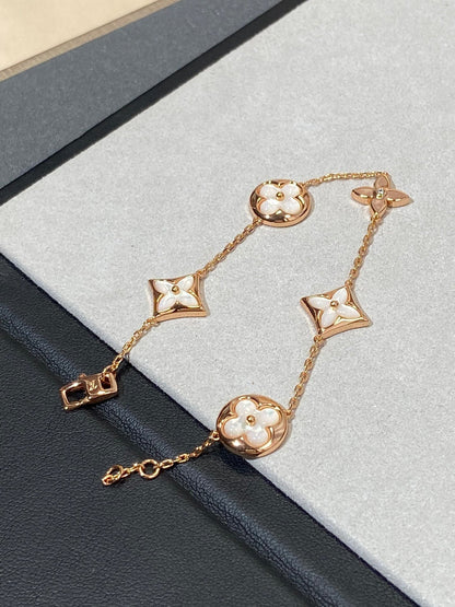 [⭐Novea]STAR AND SUN 5 MOTIF MOP PINK GOLD BRACELET