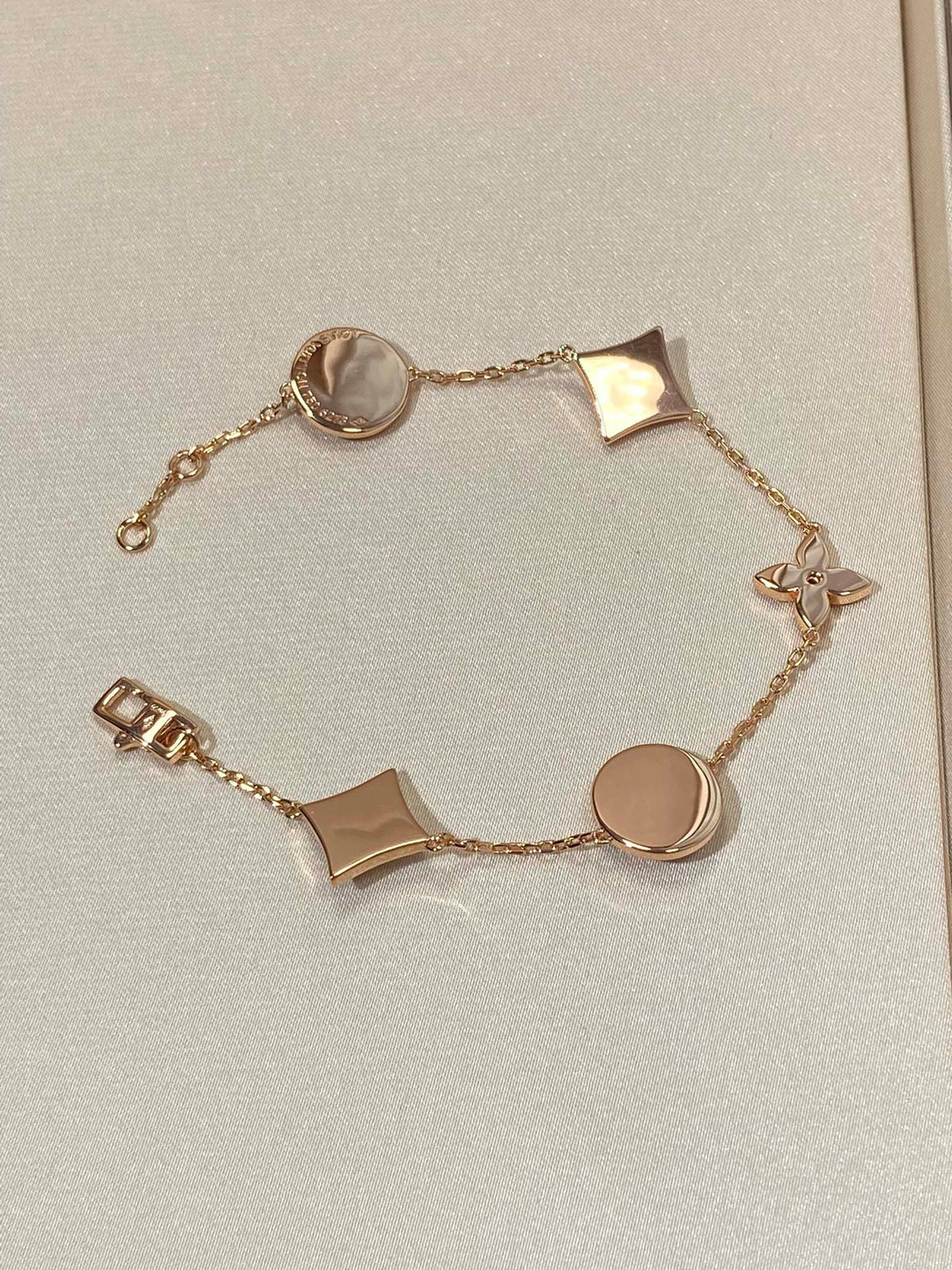 [⭐Novea]STAR AND SUN 5 MOTIF MOP PINK GOLD BRACELET