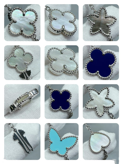 [⭐Novea]LUCKY CLOVER SILVER 11 MOTIF NECKLACE