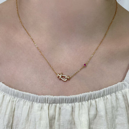 [⭐Novea]FORCE 10 DIAMOND PINK GOLD NECKLACE