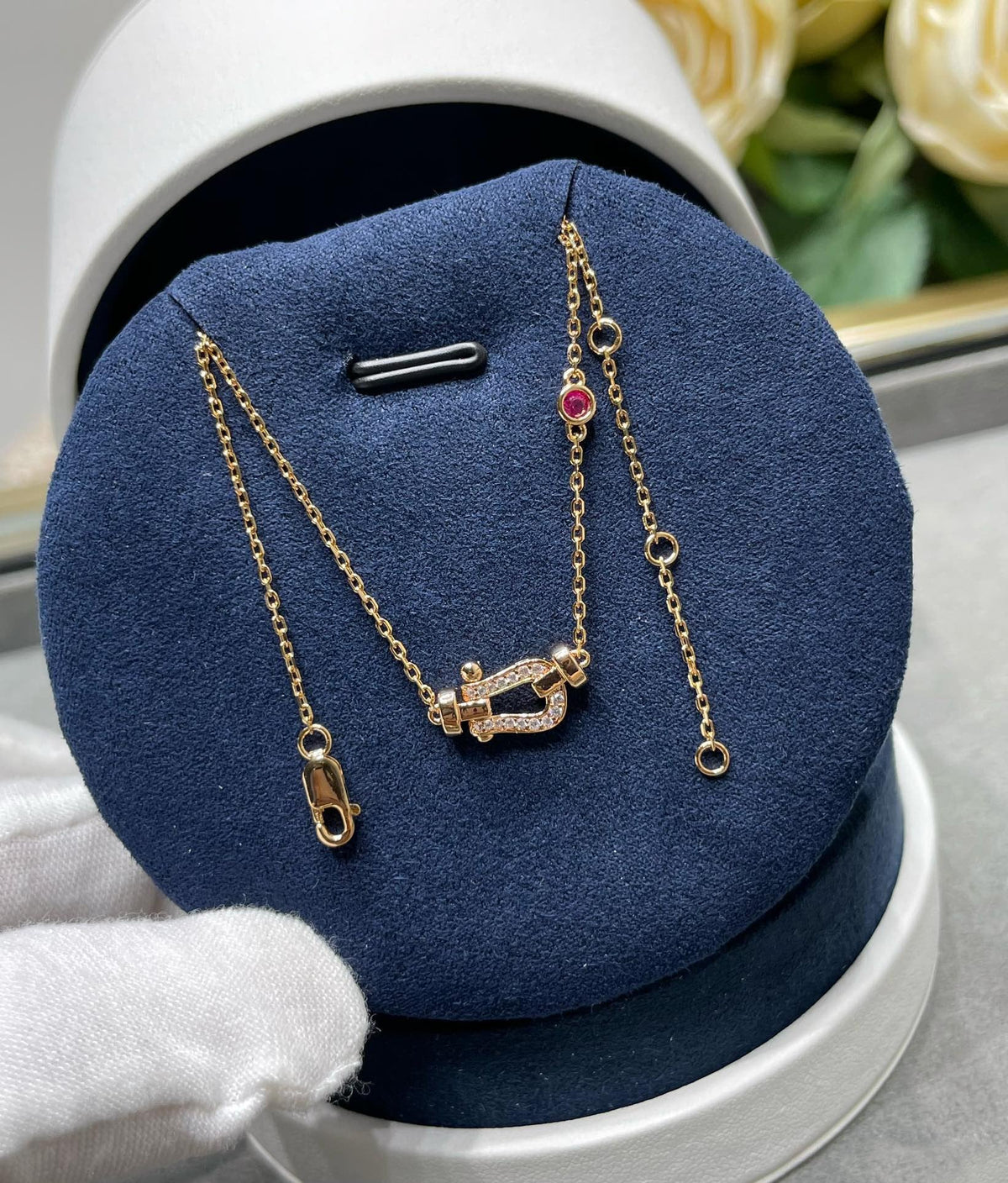[⭐Novea]FORCE 10 DIAMOND PINK GOLD NECKLACE