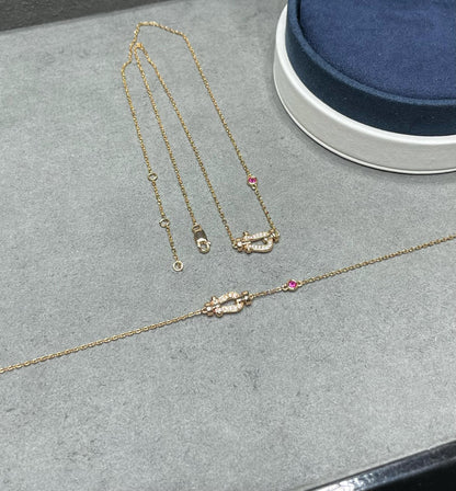 [⭐Novea]FORCE 10 DIAMOND PINK GOLD NECKLACE
