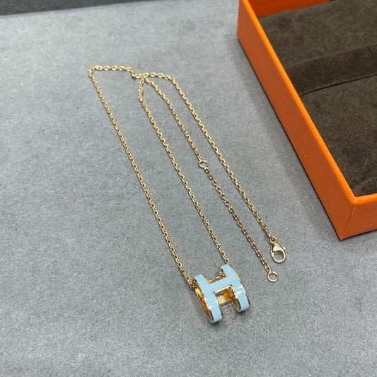 [⭐Novea]POP H SKY BLUE NECKLACE