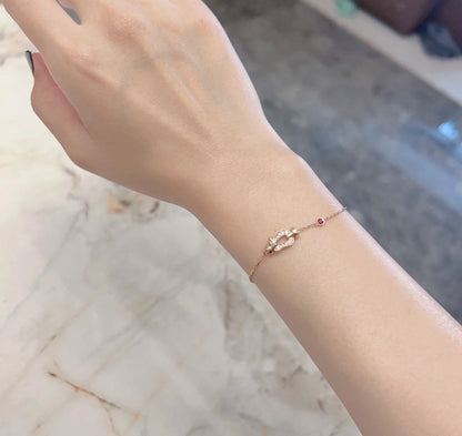 [⭐Novea]FORCE 10 DIAMOND CHAIN LINK PINK GOLD BRACELET