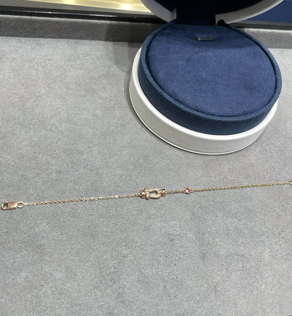 [⭐Novea]FORCE 10 DIAMOND CHAIN LINK PINK GOLD BRACELET