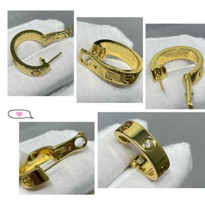 [⭐Novea]LOVE 5.5MM 1 DIAMOND EARRINGS