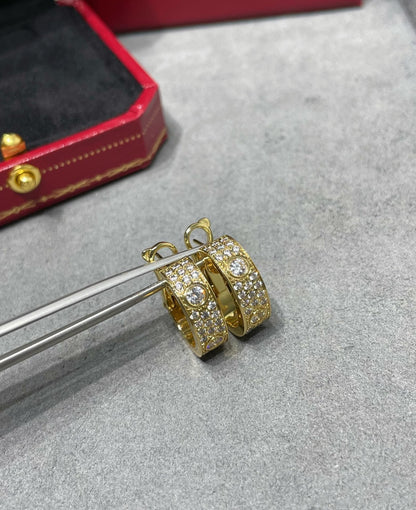 [⭐Novea]LOVE 5.5MM DIAMOND PAVED EARRINGS