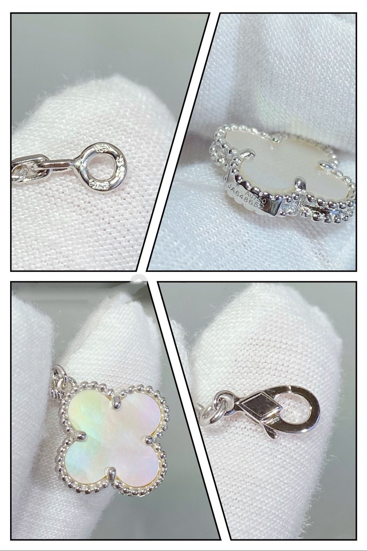 [⭐Novea]CLOVER 5 MOTIF WHITE MOP SILVER BRACELET