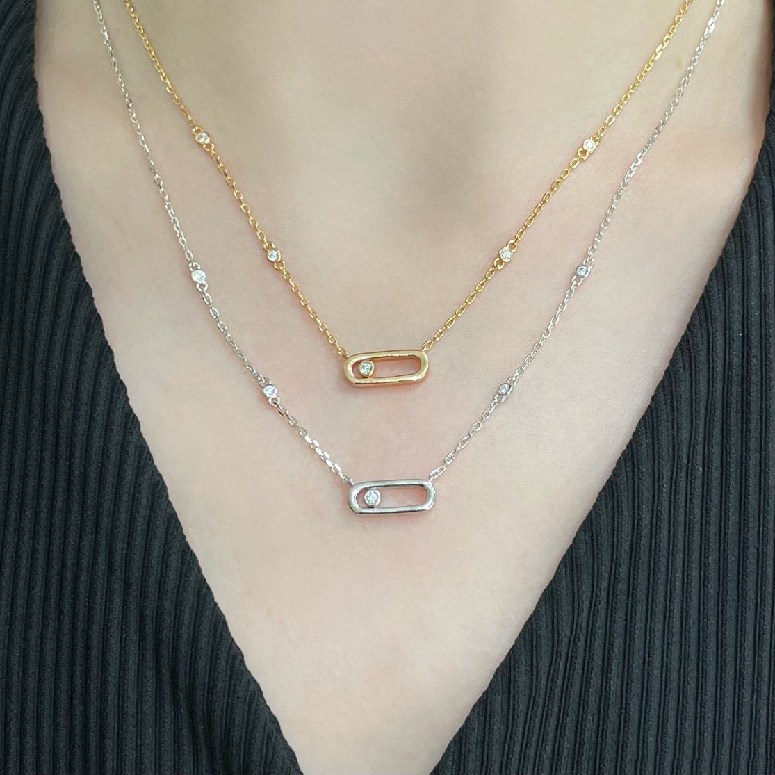 [⭐Novea]MOVE UNO DIAMOND NECKLACE